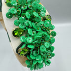 Seed Beaded Rhinestone Fabric Headband L4883 - view 6