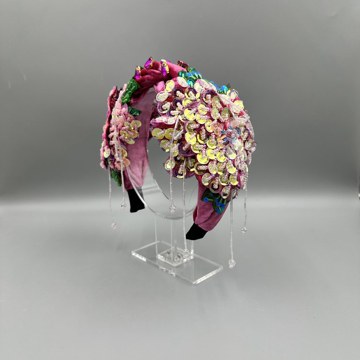 Handmade Floral Sequin Tassel Knot Headband L4884 - view 7