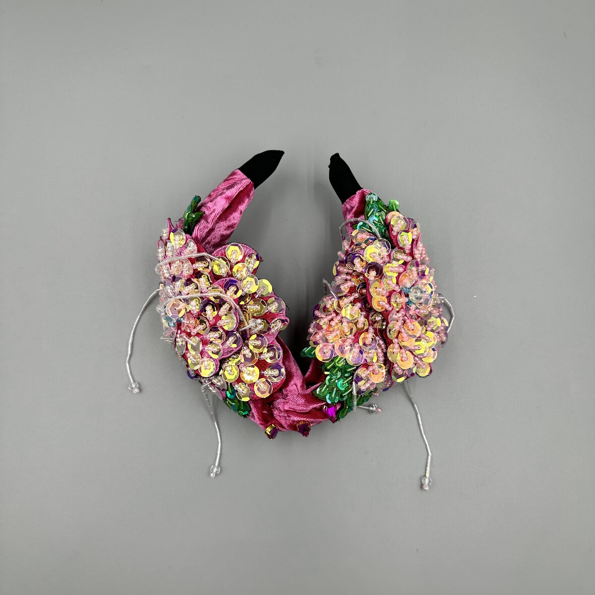 Handmade Floral Sequin Tassel Knot Headband L4884 - view 4