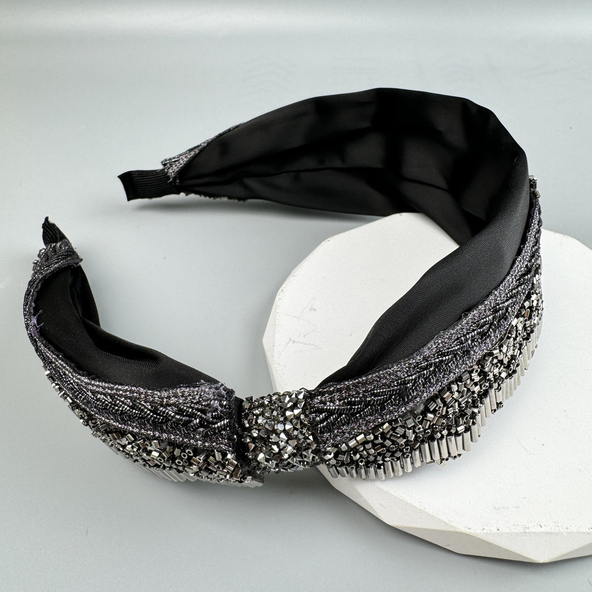 Handmade Bow Seed Bead Fabric Headband L4885 - view 3