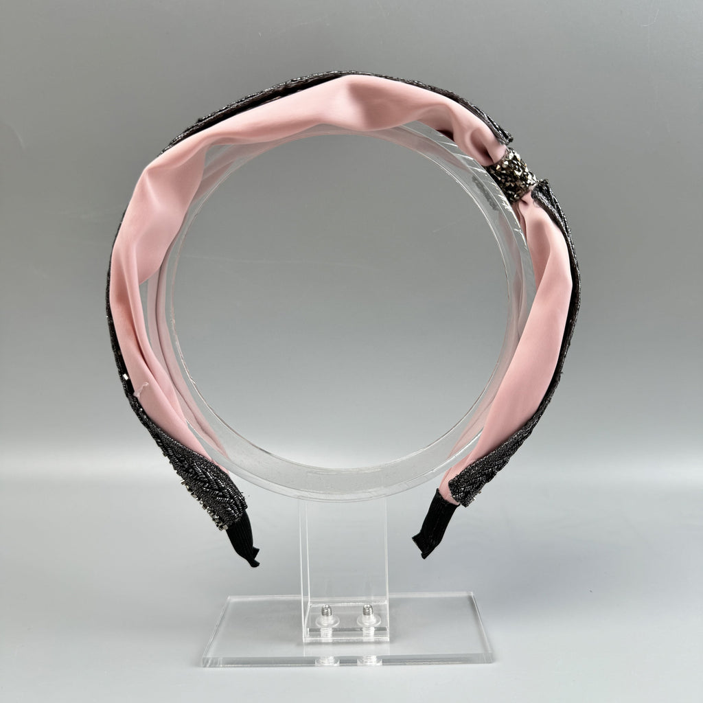 Handmade Bow Seed Bead Fabric Headband L4885 - view 12
