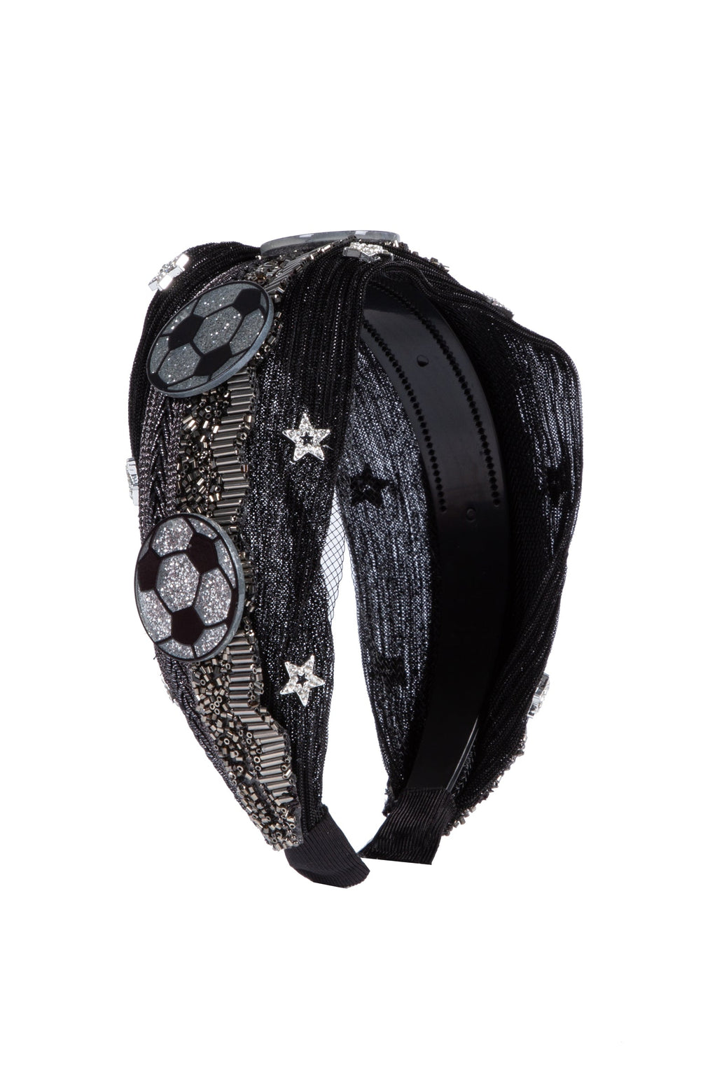 Football Star Bead Chain Fabric Headband L4890
