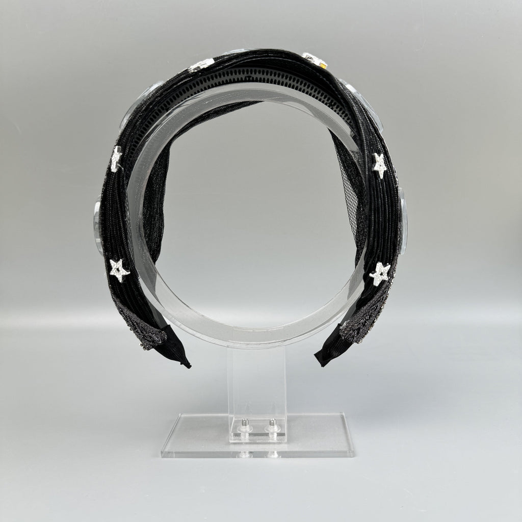 Football Star Bead Chain Fabric Headband L4890 - view 5