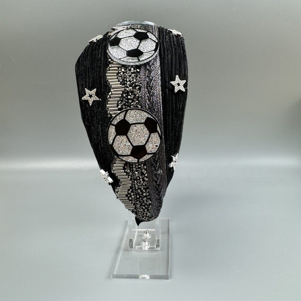Football Star Bead Chain Fabric Headband L4890 - view 4
