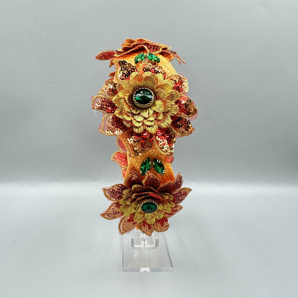 Bohemia Embroidered Flower Rhinestone Headband L4893 - view 2