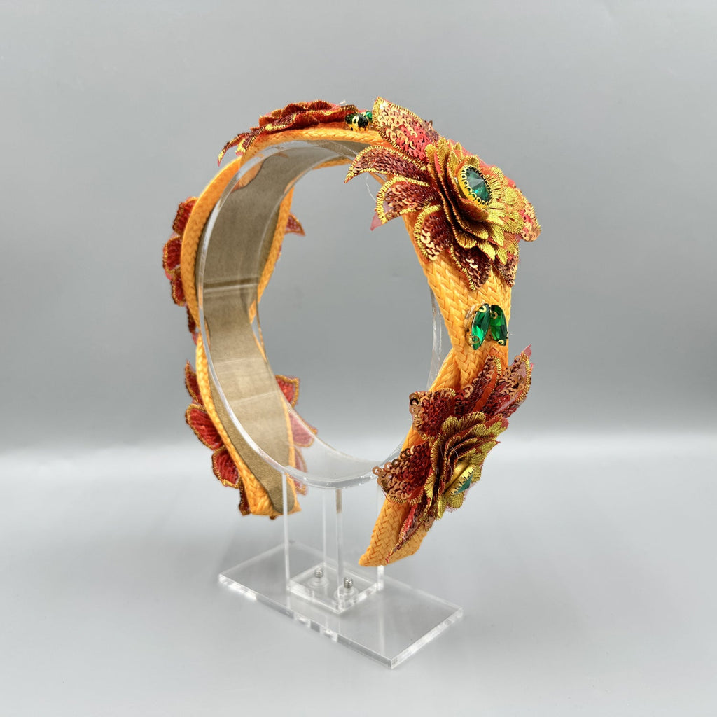 Bohemia Embroidered Flower Rhinestone Headband L4893 - view 5