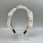 Flower Pearl Rhinestone Fabric Headband L4895 - view 3