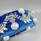 Pearl Rhinestone Chain Sponge Headband L4896 - view 15