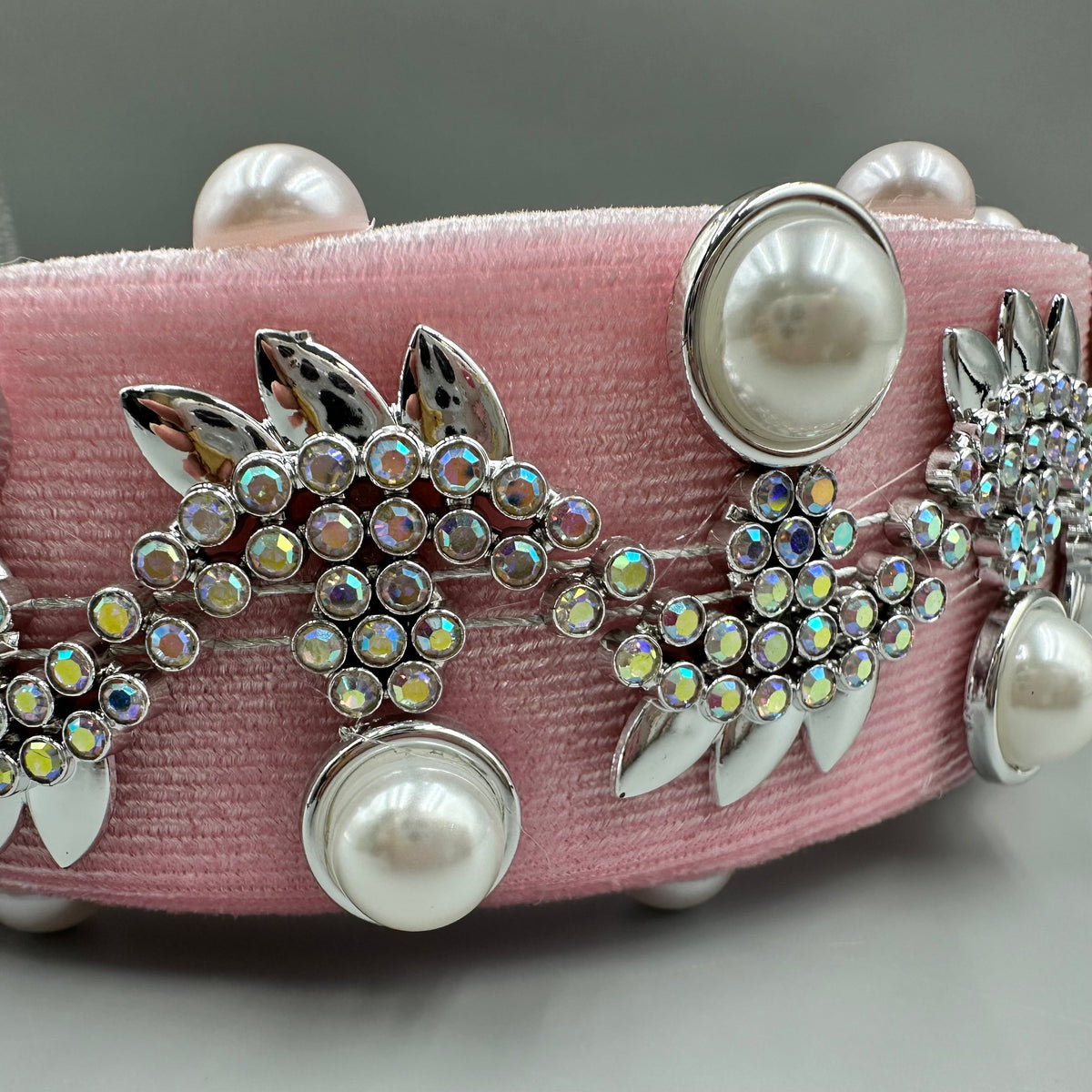 Pearl Rhinestone Chain Sponge Headband L4896 - view 13