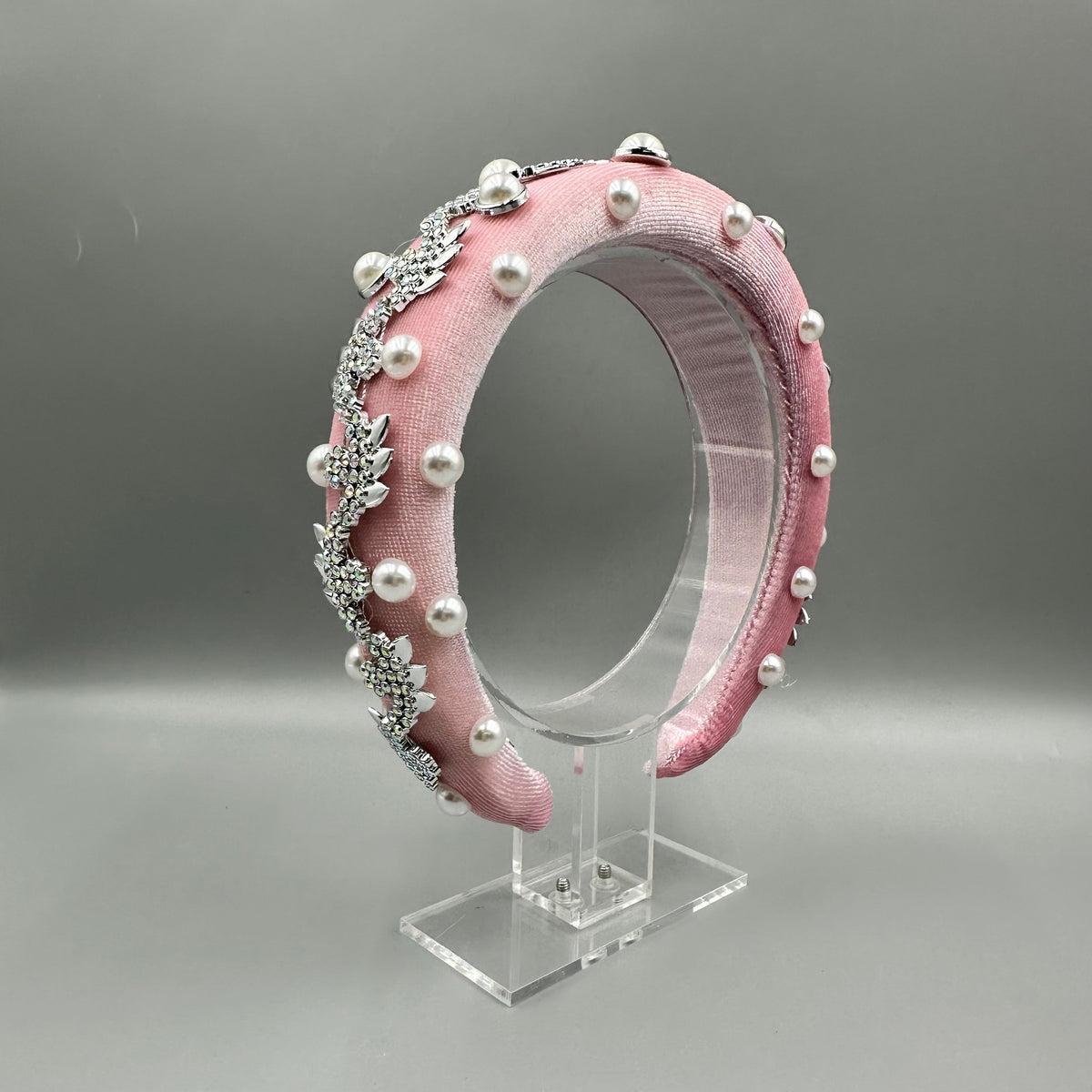 Pearl Rhinestone Chain Sponge Headband L4896 - view 4