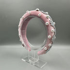 Pearl Rhinestone Chain Sponge Headband L4896 - view 11