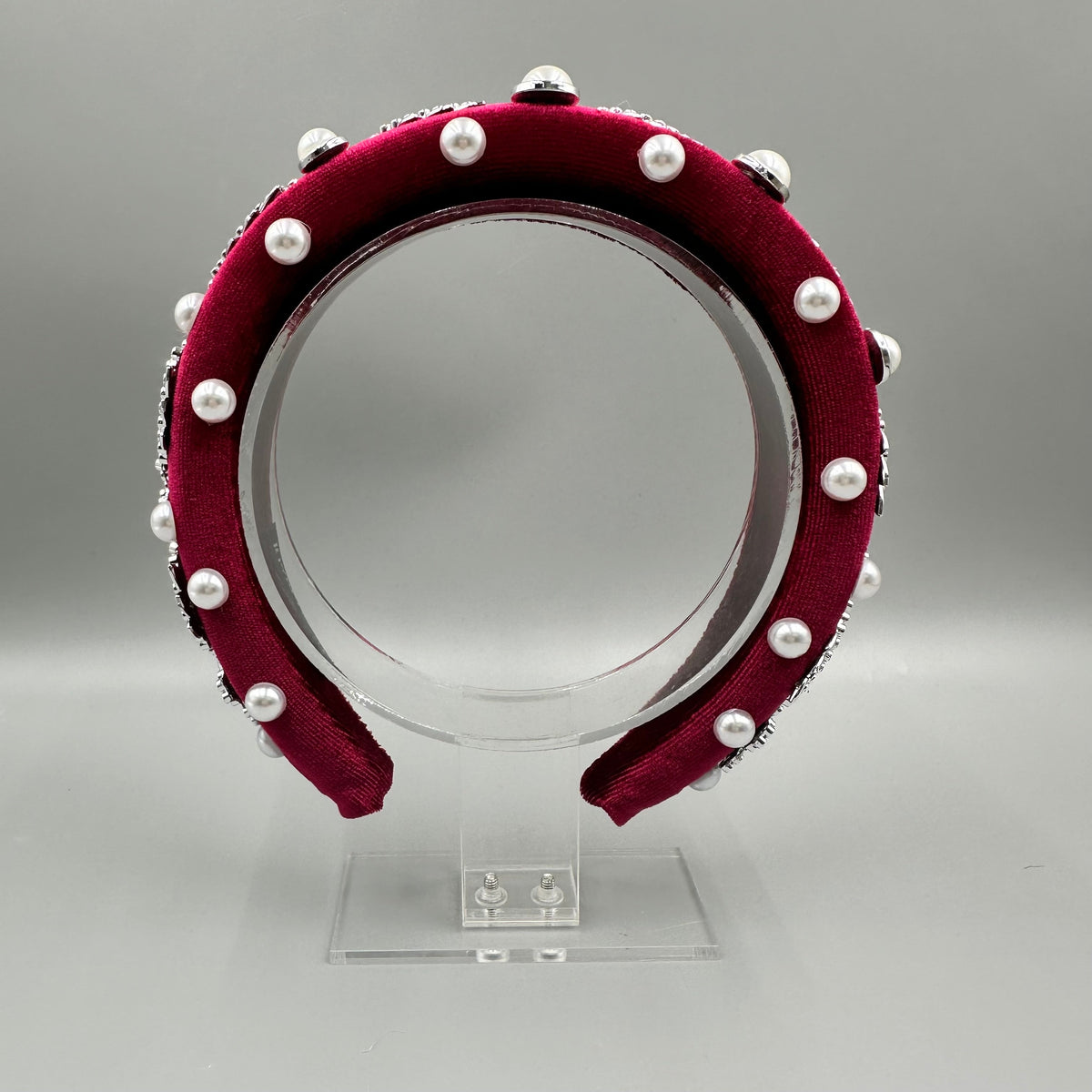 Pearl Rhinestone Chain Sponge Headband L4896 - view 14