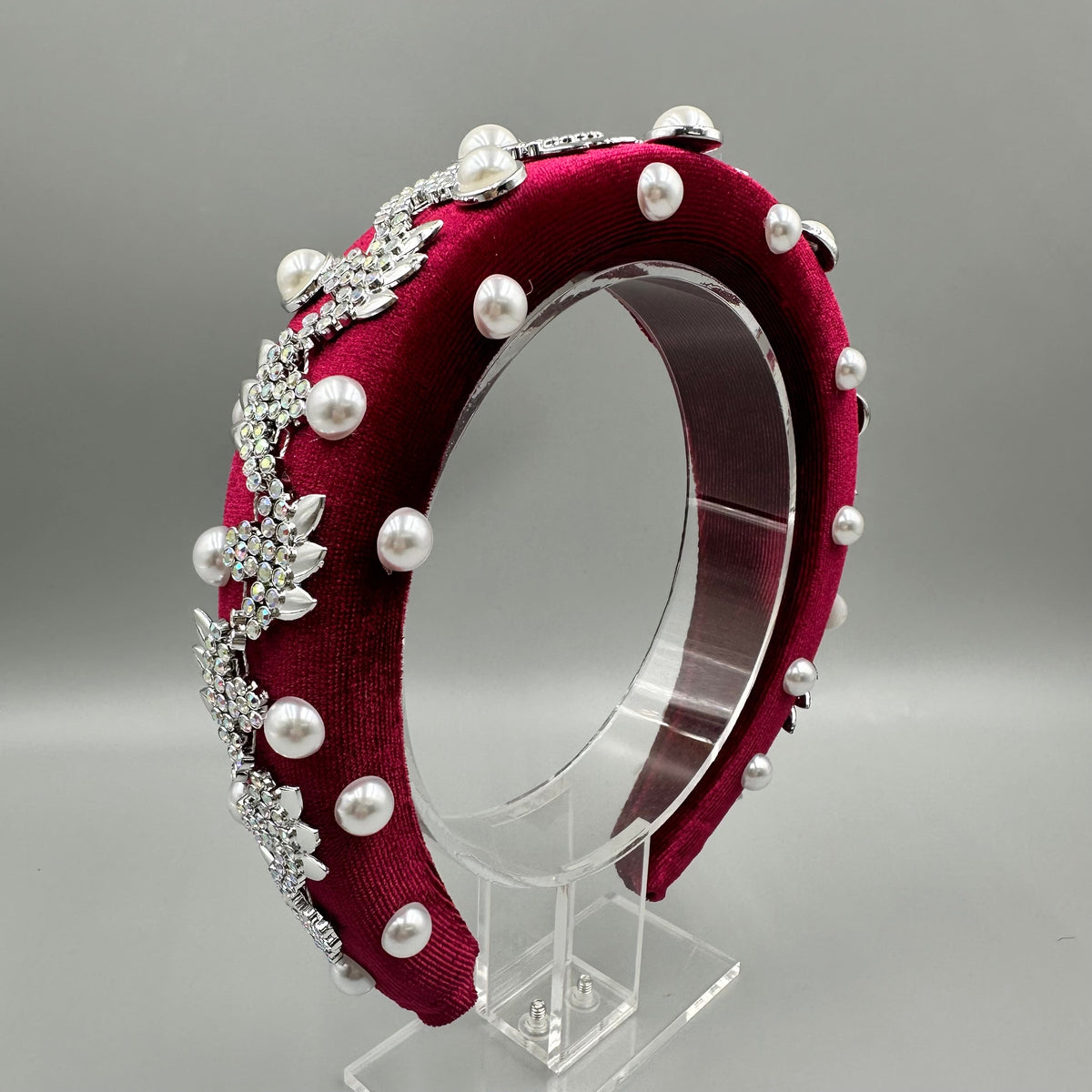 Pearl Rhinestone Chain Sponge Headband L4896 - view 5