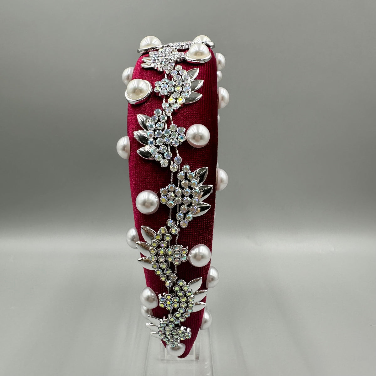 Pearl Rhinestone Chain Sponge Headband L4896 - view 6