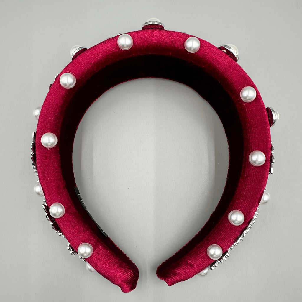 Pearl Rhinestone Chain Sponge Headband L4896 - view 7