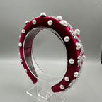Pearl Rhinestone Chain Sponge Headband L4896 - view 8