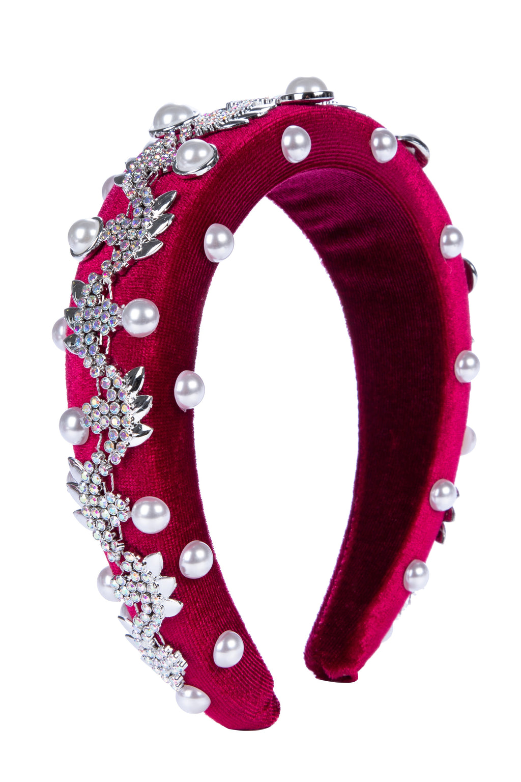 Pearl Rhinestone Chain Sponge Headband L4896 - view 2