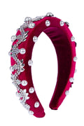 Pearl Rhinestone Chain Sponge Headband L4896 - view 2