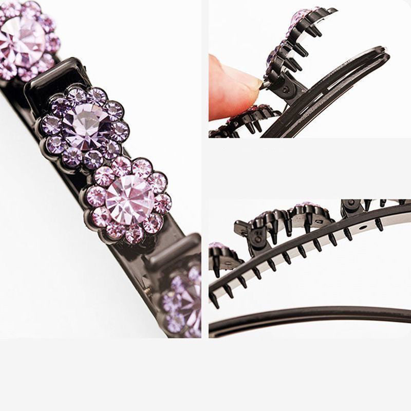 Rhinestone Braid Acrylic Hair Clip L4906
