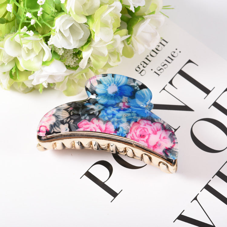 Large Floral Acrylic Hairpin Hair Claw L4933