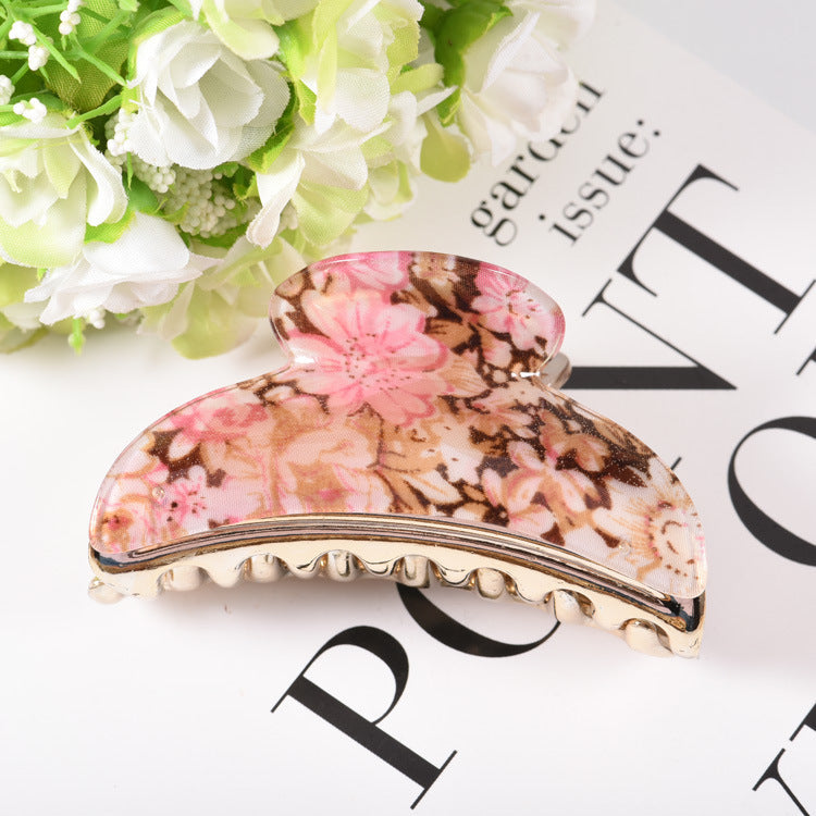 Large Floral Acrylic Hairpin Hair Claw L4933