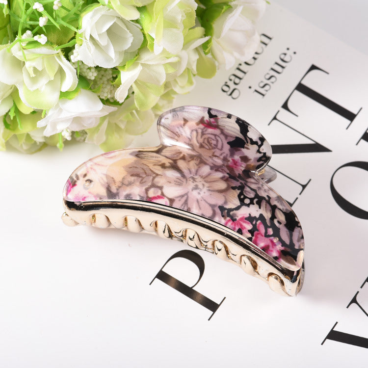 Large Floral Acrylic Hairpin Hair Claw L4933