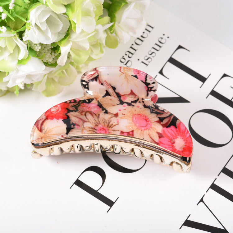 Large Floral Acrylic Hairpin Hair Claw L4933