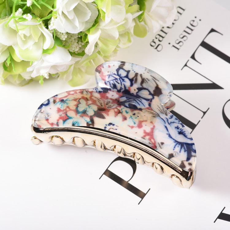 Large Floral Acrylic Hairpin Hair Claw L4933