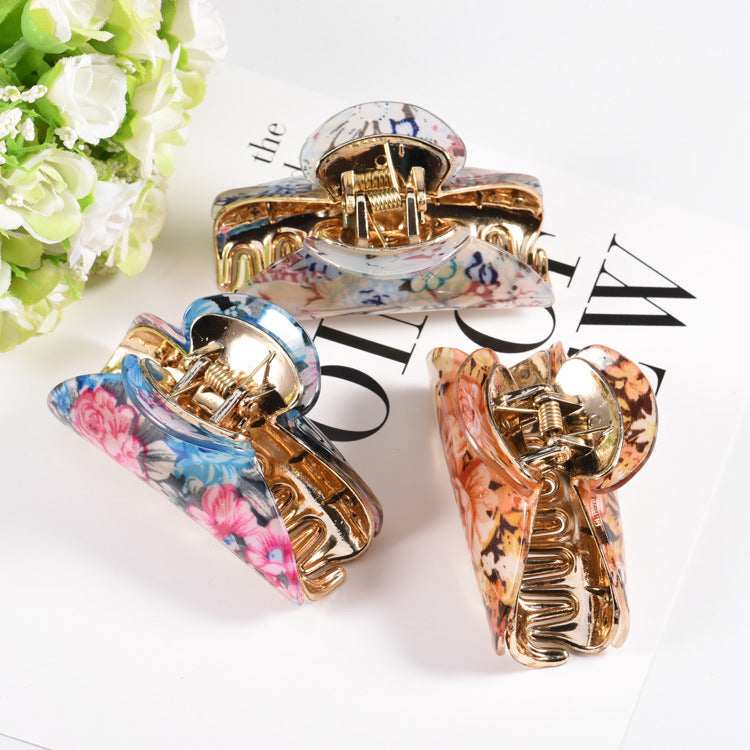 Large Floral Acrylic Hairpin Hair Claw L4933