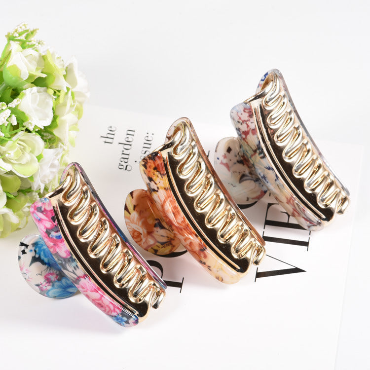 Large Floral Acrylic Hairpin Hair Claw L4933