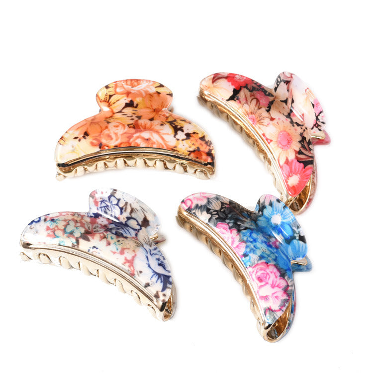 Large Floral Acrylic Hairpin Hair Claw L4933