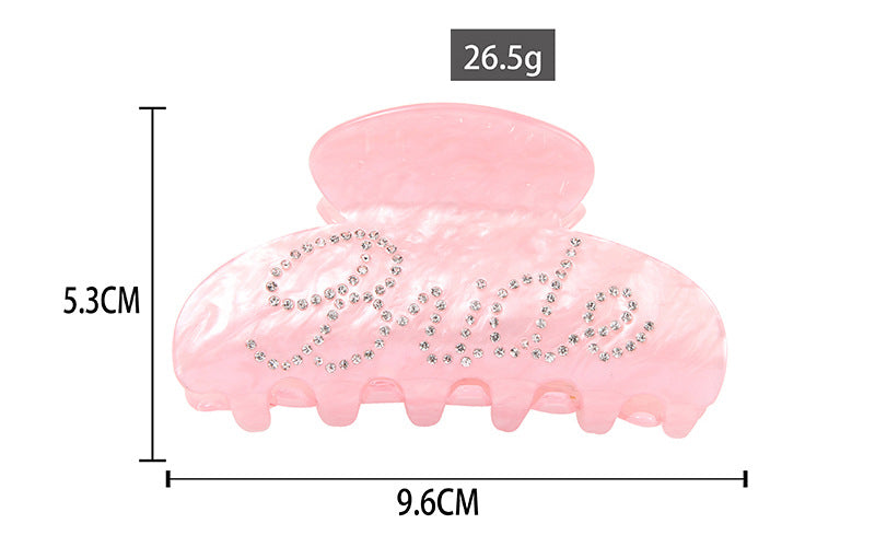 Rhinestone Bride Logo Hair Claw Clip L4936 - view 3