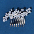 Cubic Zirconia Decor Bridal Hair Comb AL14955