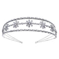 Silver Flower Cubic Zirconia Headband L4968