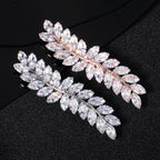 Cubic Zirconia Leaf Hair Clip L4970
