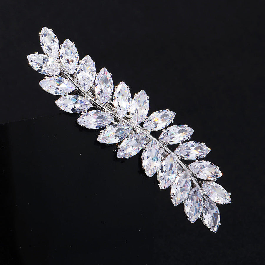 Cubic Zirconia Leaf Hair Clip L4970