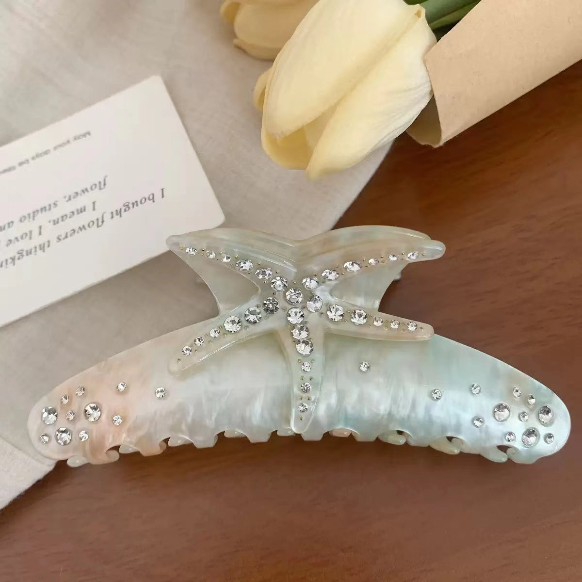 Starfish Crystal Acrylic Hair Clip L4994 - view 4