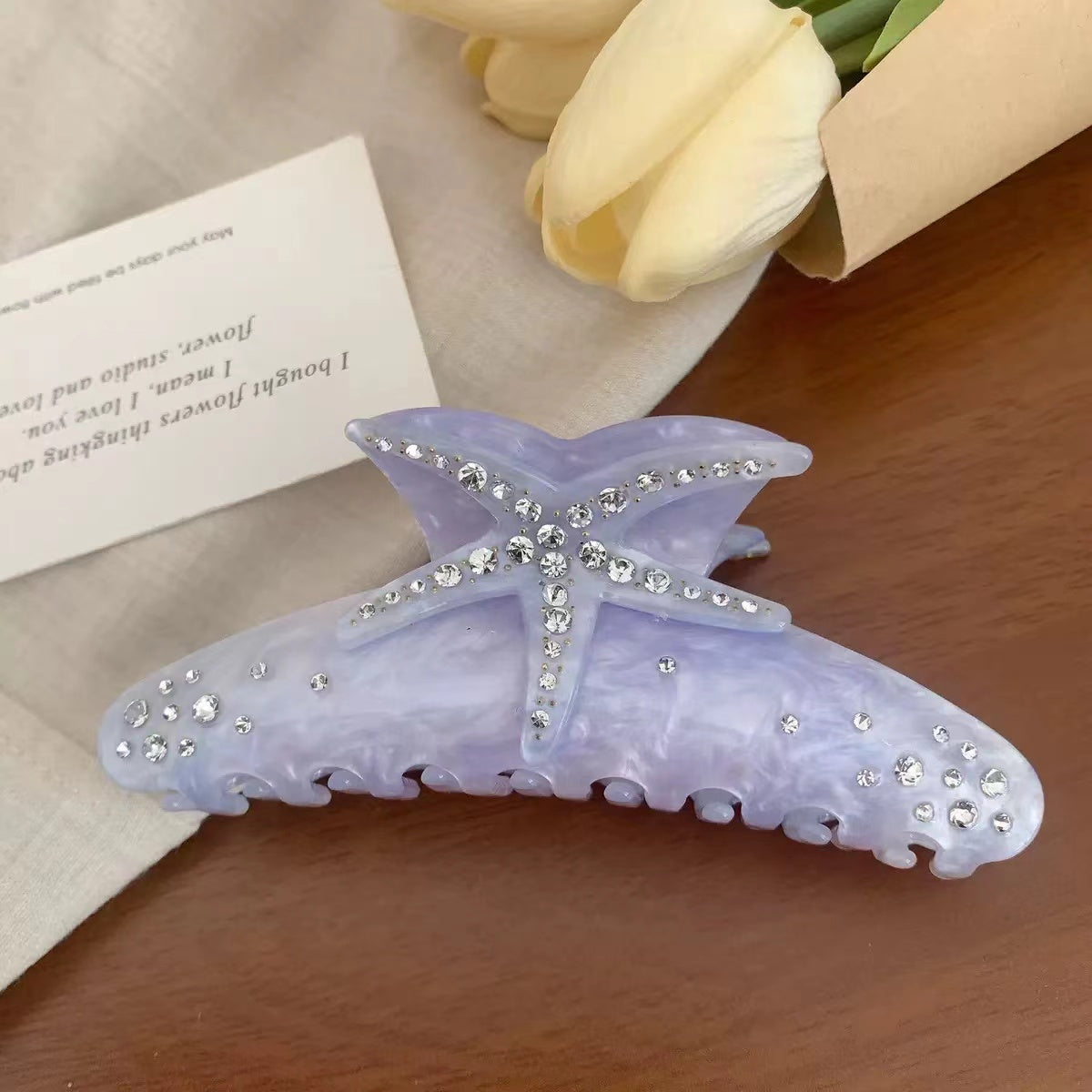 Starfish Crystal Acrylic Hair Clip L4994