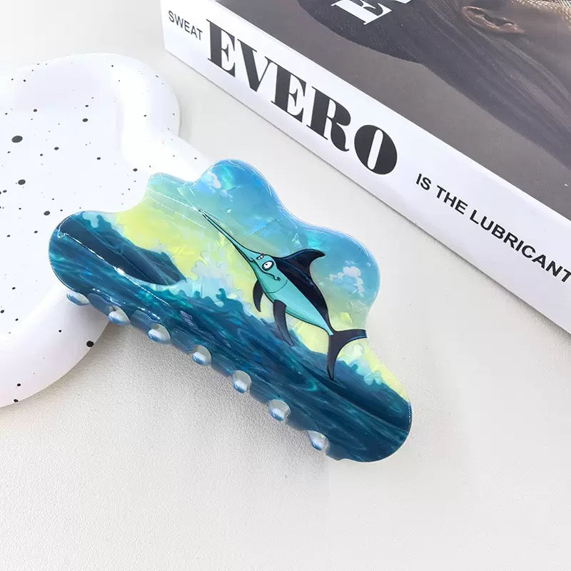 Swordfish Acrylic Hair Clip L4996