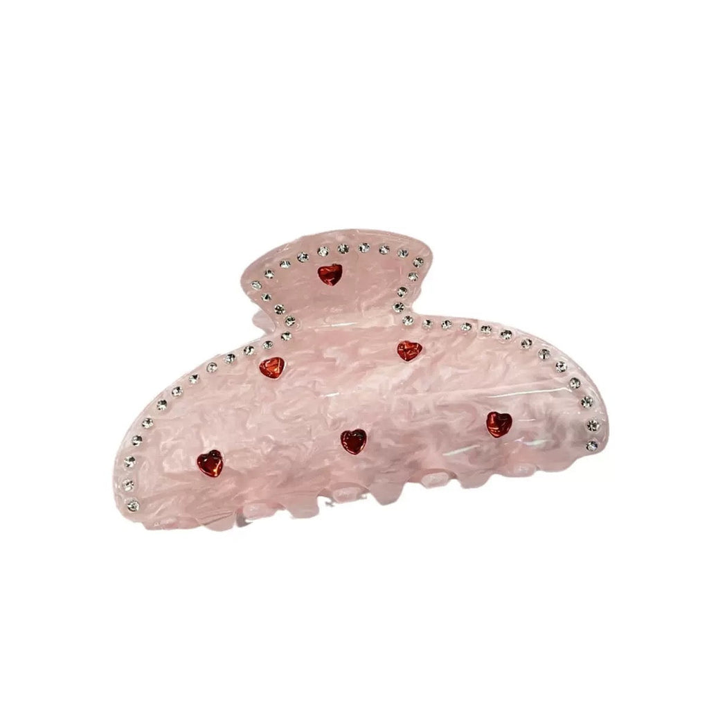Heart Crystal Acrylic Hair Clip L5001 - view 2