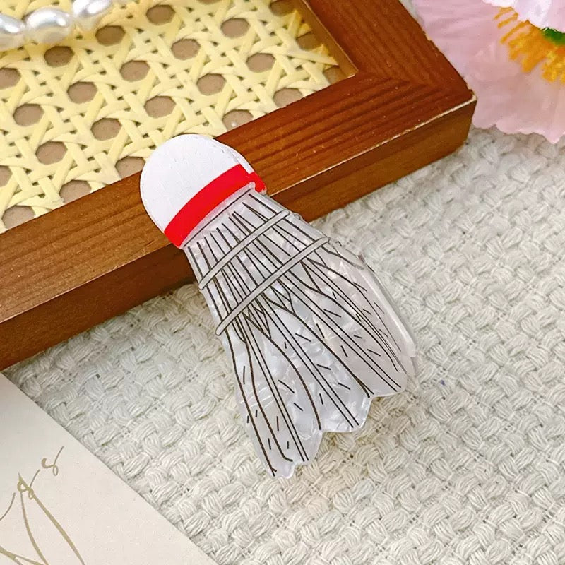 Badminton Acrylic Hair Clip L5023
