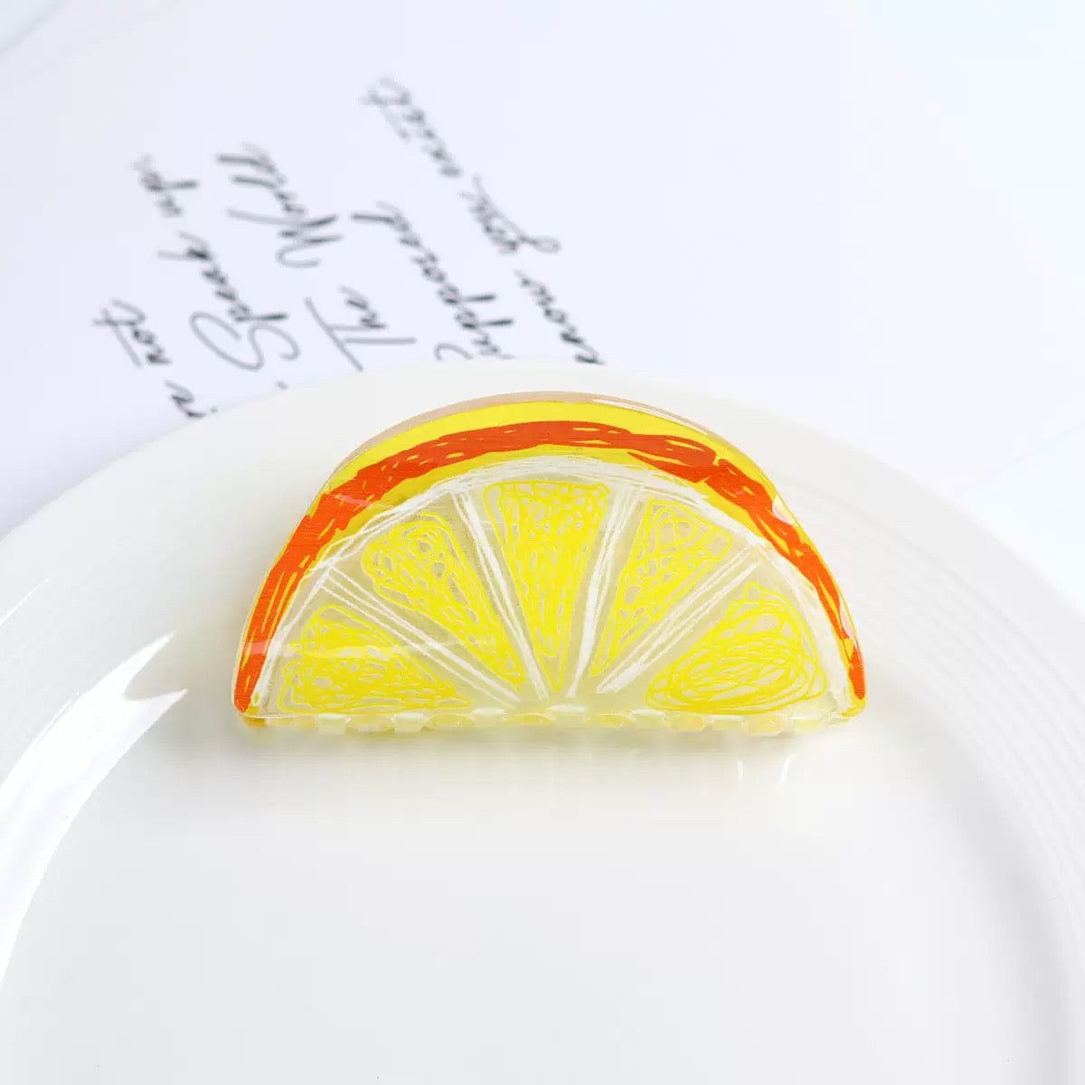 Orange Acrylic Hair Clip L5028 - view 3