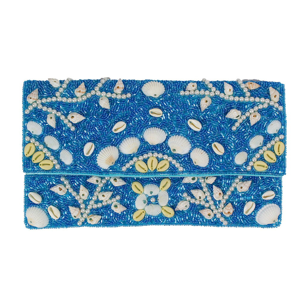Ocean Seashell Beaded Clutch LAC-SS-792
