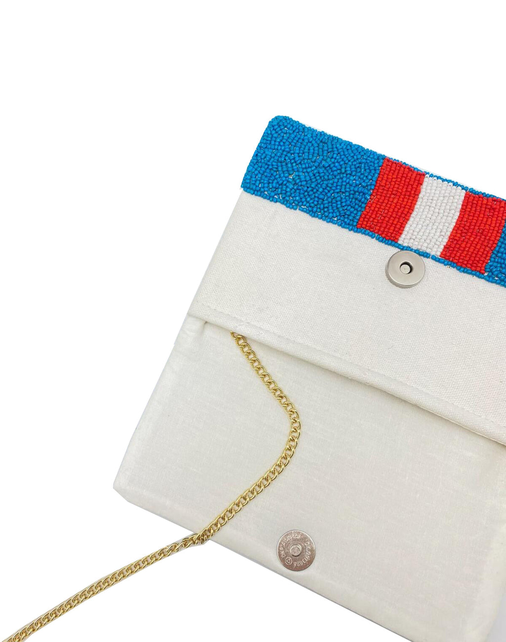 Blue Mini BEE-You Striped Beaded Clutch  LMC-143