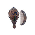 Medium Size Peacock Metal Mirror Set M0391 - view 3