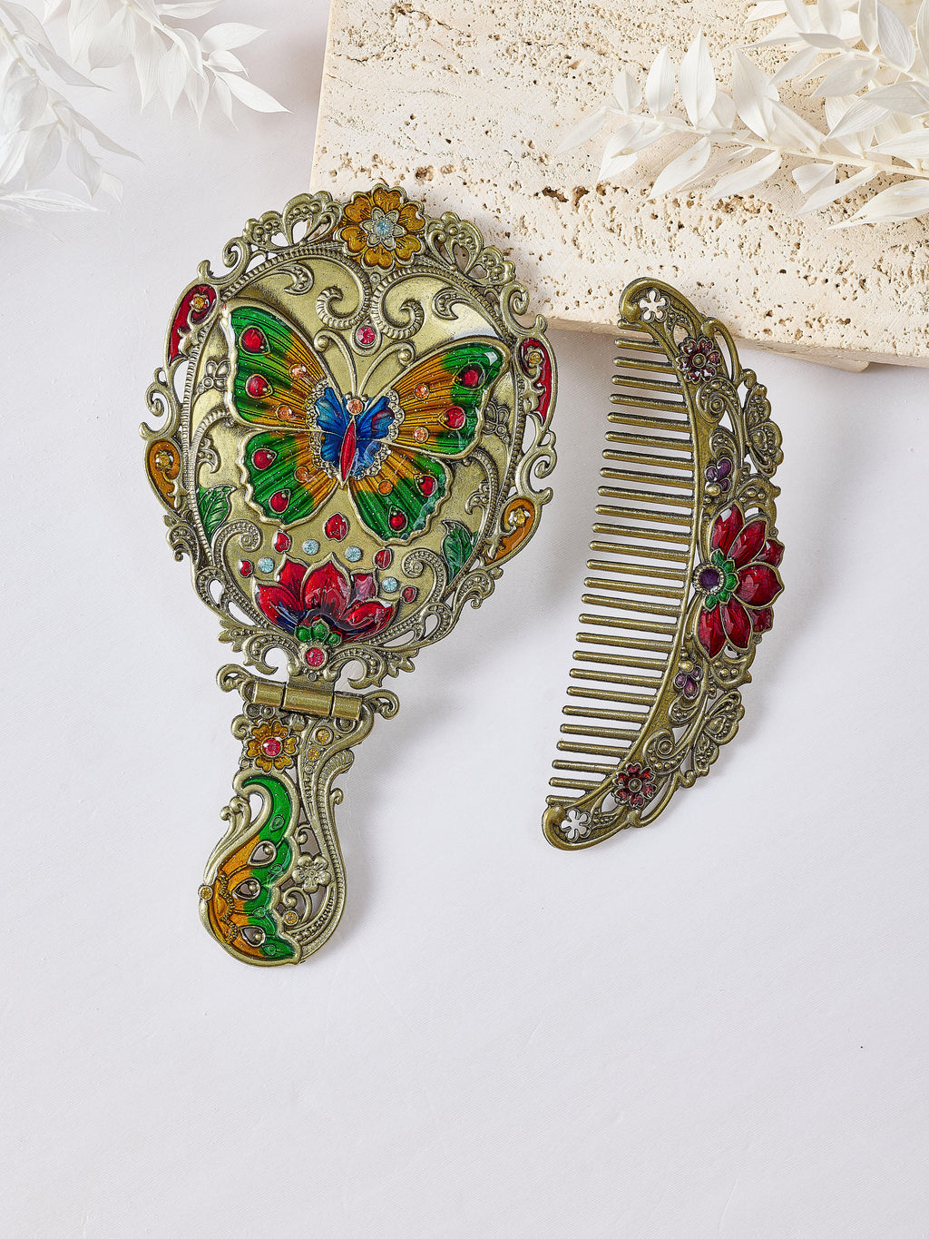 Medium Size Butterfly Metal Mirror Set M0392 - view 2