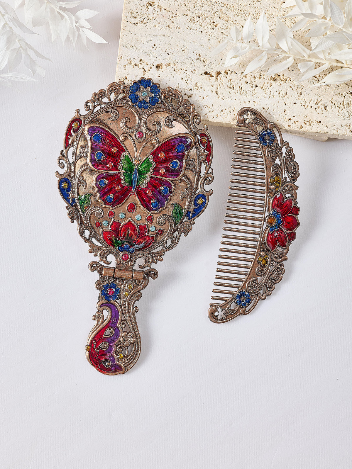 Medium Size Butterfly Metal Mirror Set M0392 - view 3
