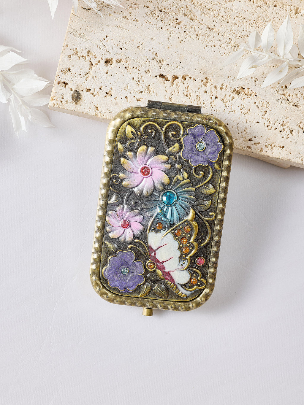 Floral Butterfly Portable Fold Mirror M0418