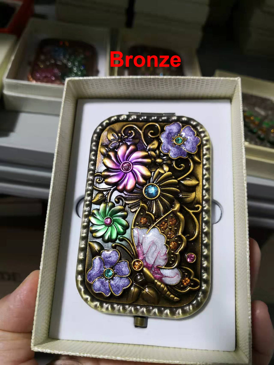 Floral Butterfly Portable Fold Mirror M0418