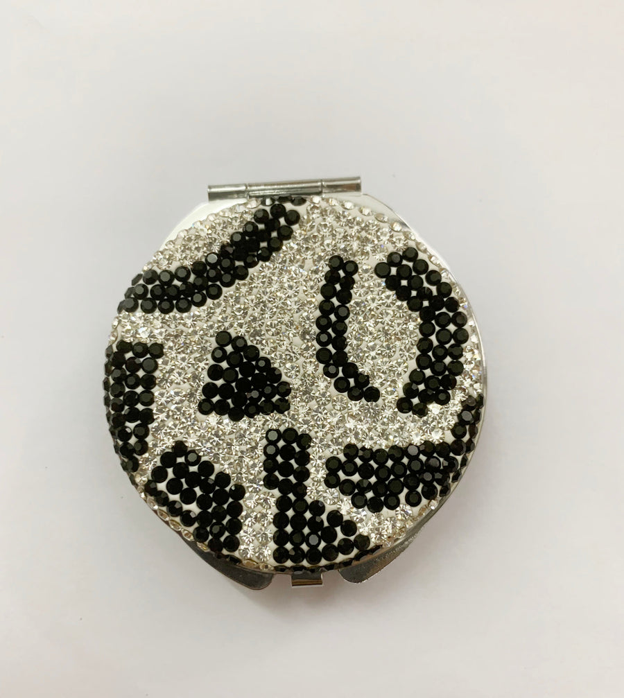 Circle Ceramic Rhinestone Folding Mirror M0428